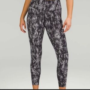 Lululemon Fast and Free Lino Slide Alpine White Black Leggings